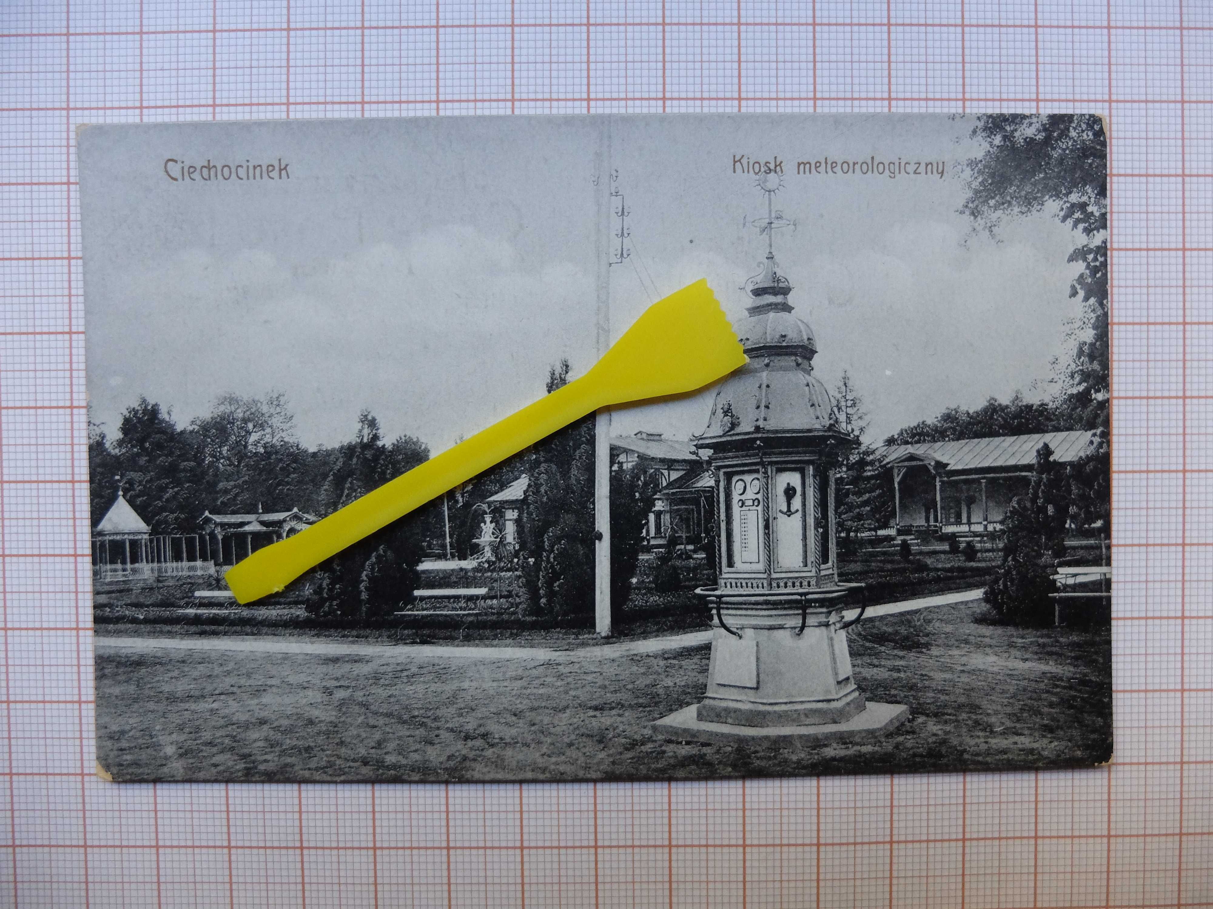 Ciechocinek. Karta pocztowa przed 1918. Kiosk meteorologiczny.