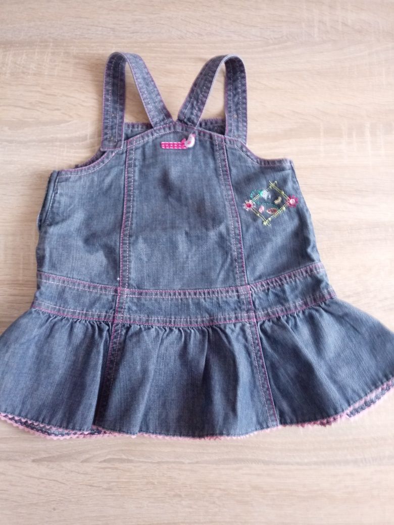 Spódniczka jeansowa na szelkach dziewczęca Mamas&Papas roz. 6-9 m-cy