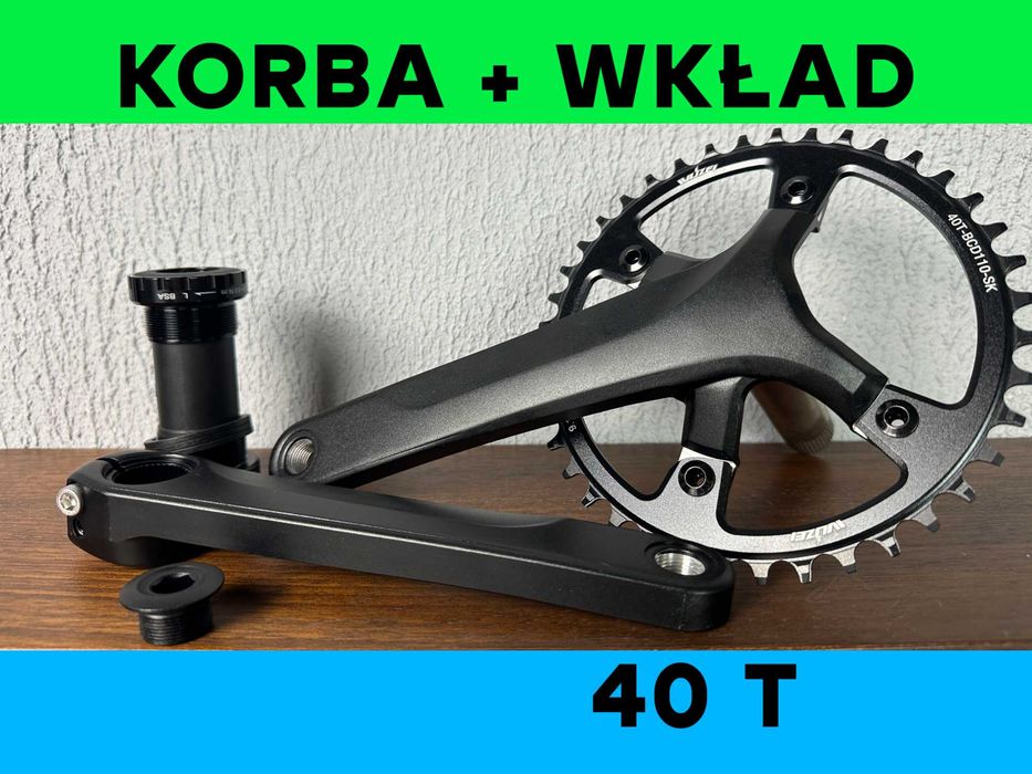 Korba alu 40T 175mm + wkład Hollowtech - jedna tarcza