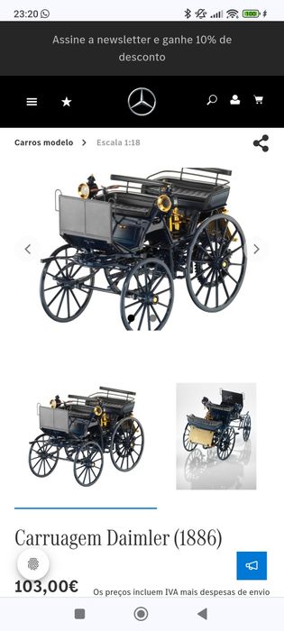 Miniatura 1 18 Mercedes Daimler carruagem 1886
