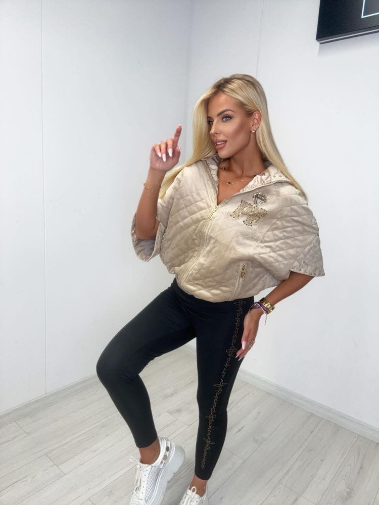 Kurtka Paparazzi Fashion welur cyrkonie kamienie rozmiar uni