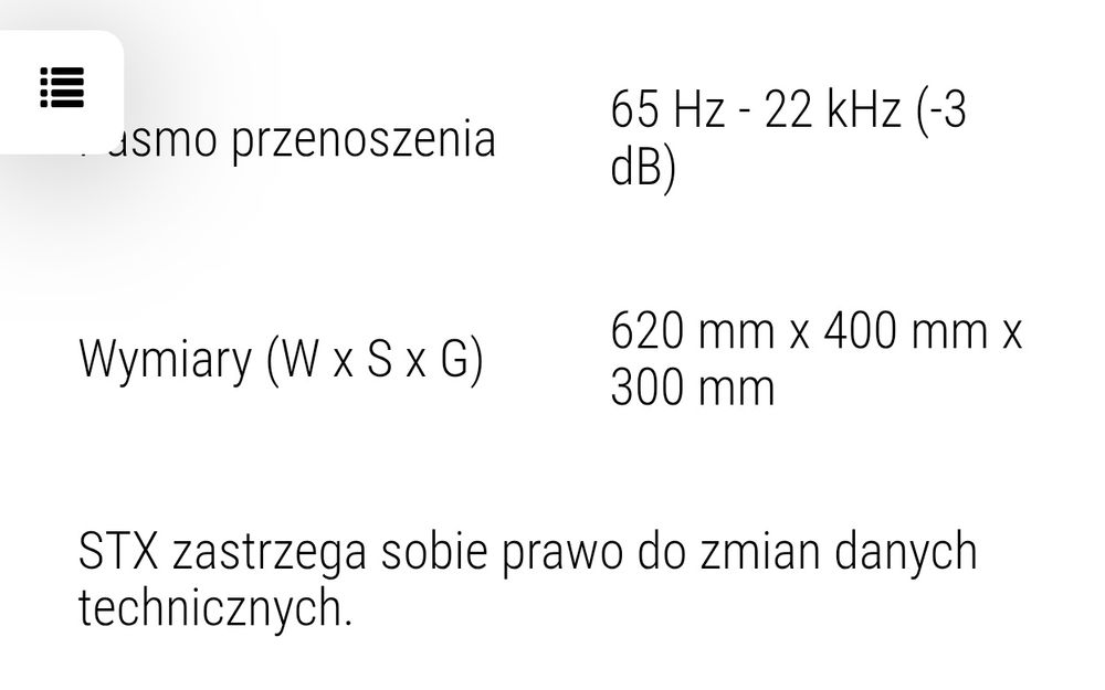 Sprzęt estradowy firmy STX