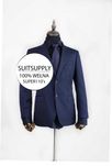 Marynarka męska granatowa prążek Suitsupply wełna cupro 48 M