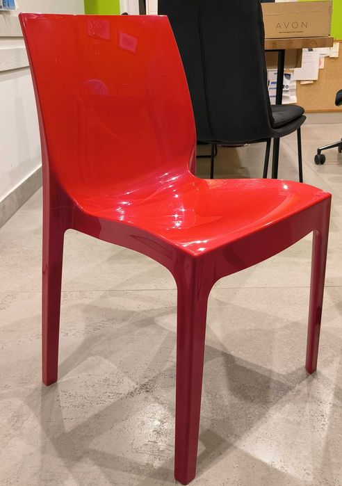 Krzesło czerwone plastikowe Agata Meble - cena za 2 szt