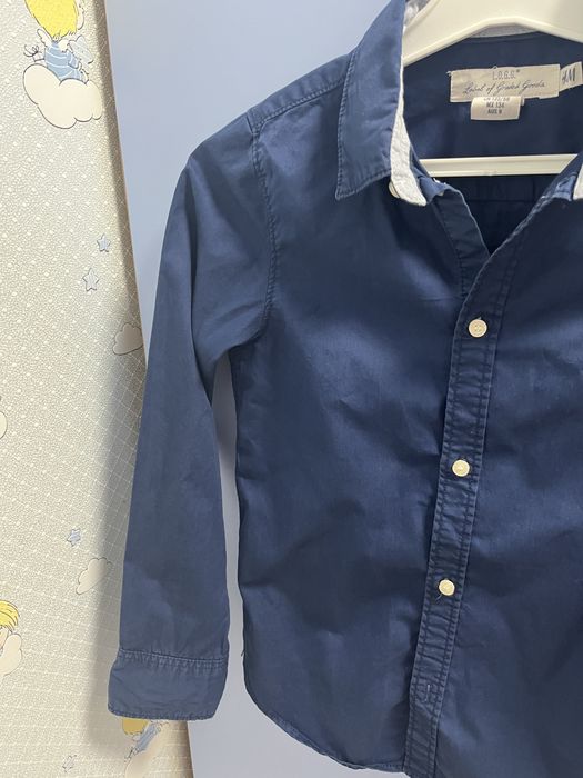 Рубашка синя  H&M 134