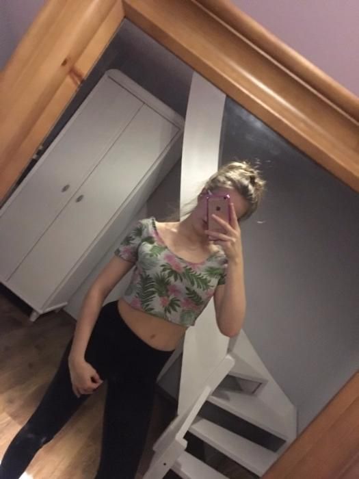 Top krótki floral H&M