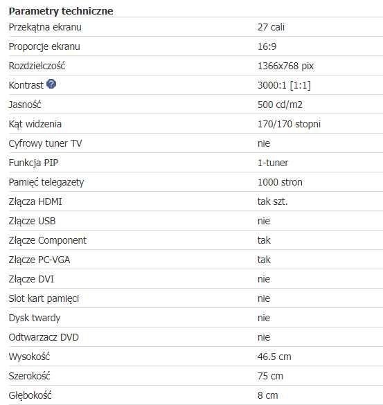 Telewizor Samsung Model LE27S71B [R} C