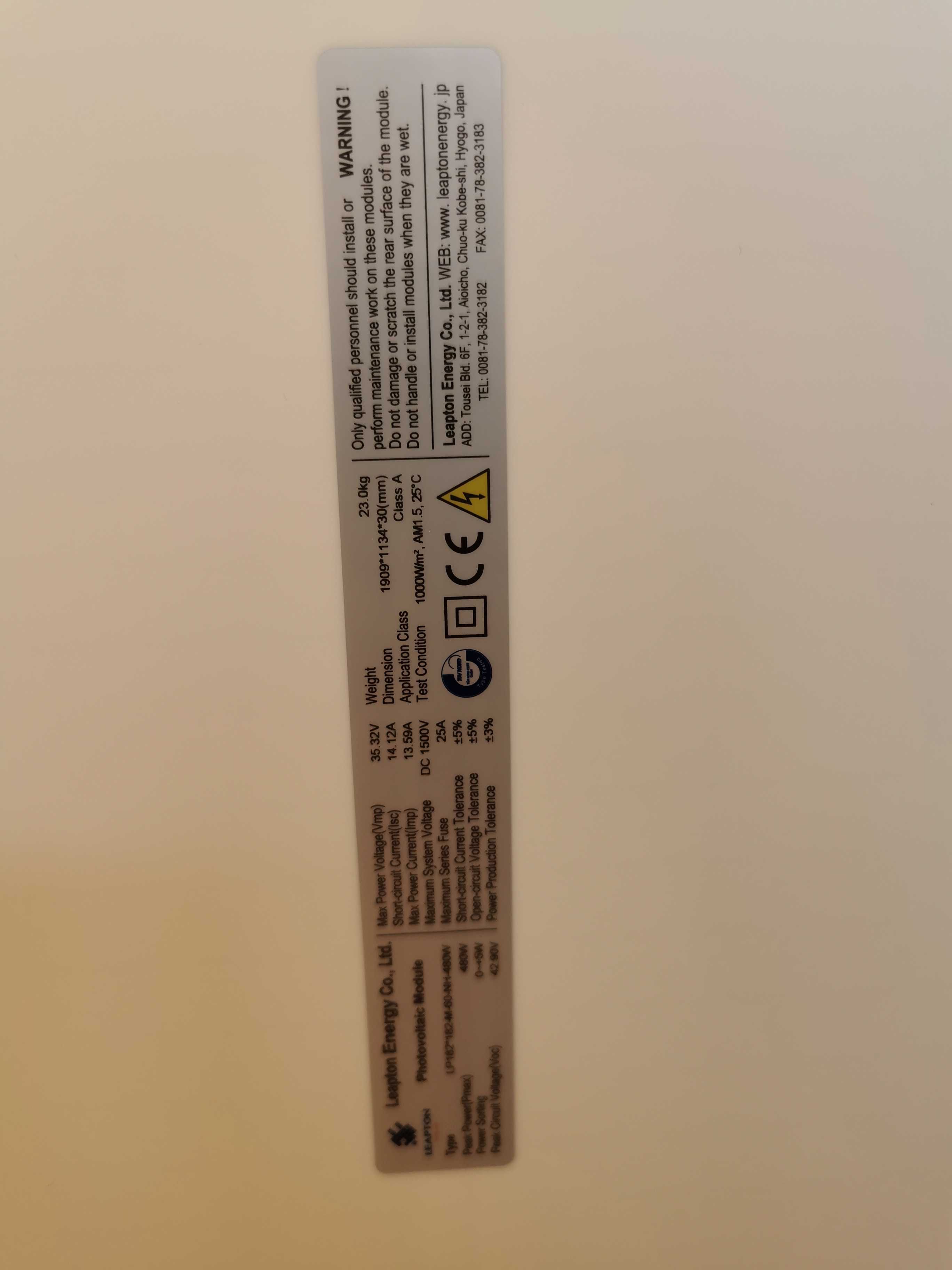 Panel Fotowoltaiczny LEAPTON  480 W czarna rama
