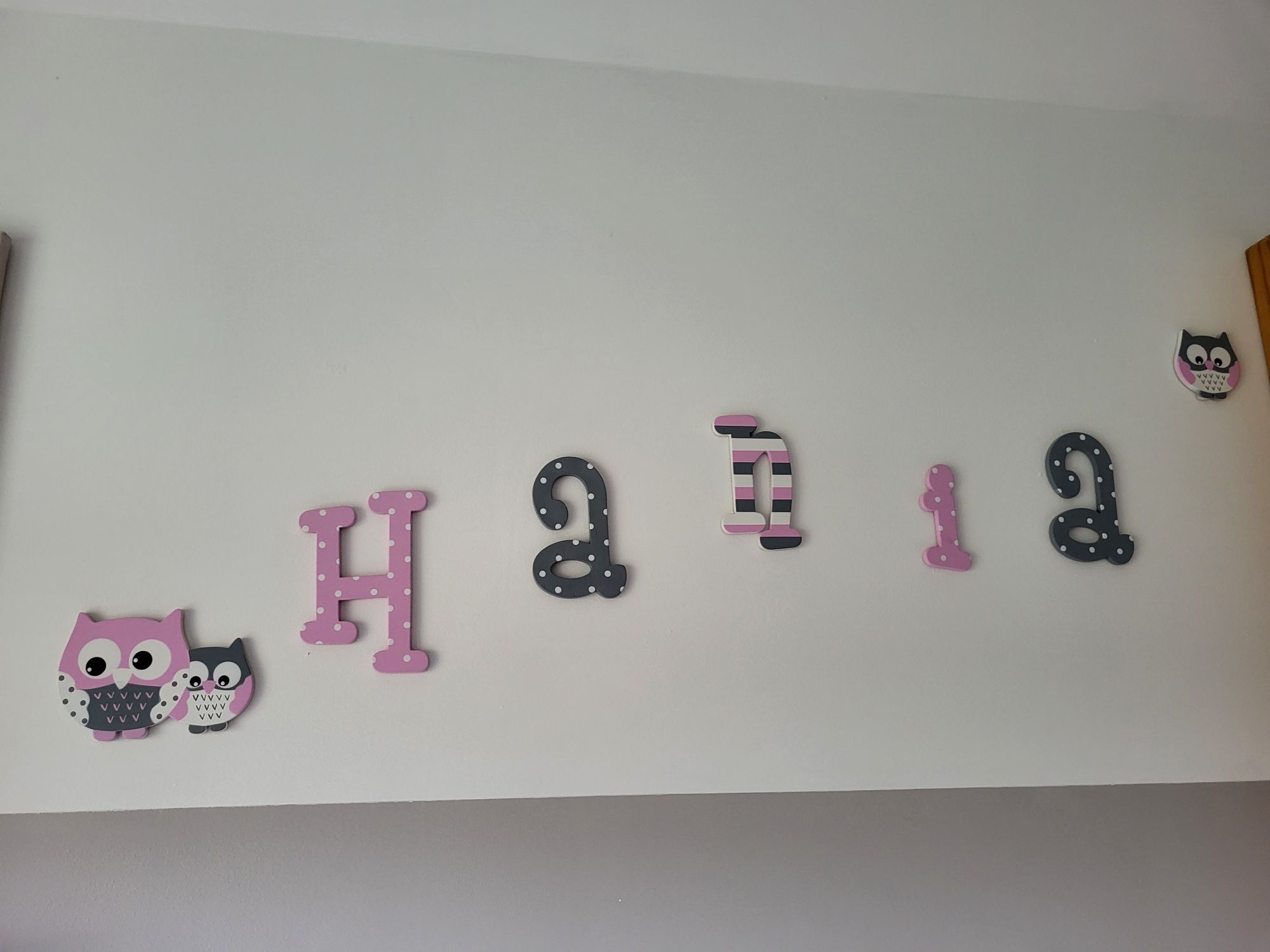Napis Hania różowy z szarym