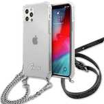 Etui Guess 4G Silver Chain na iPhone 12 / iPhone 12 Pro - przezroczyst
