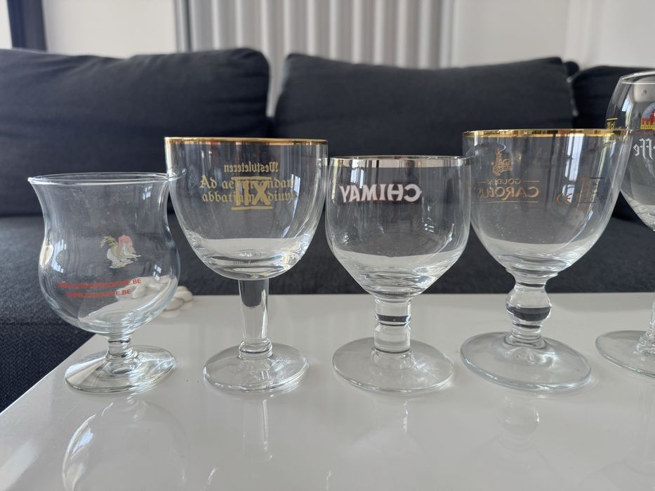 Lote copos miniatura de cervejas belgas icónicas (Westvleteren, etc)