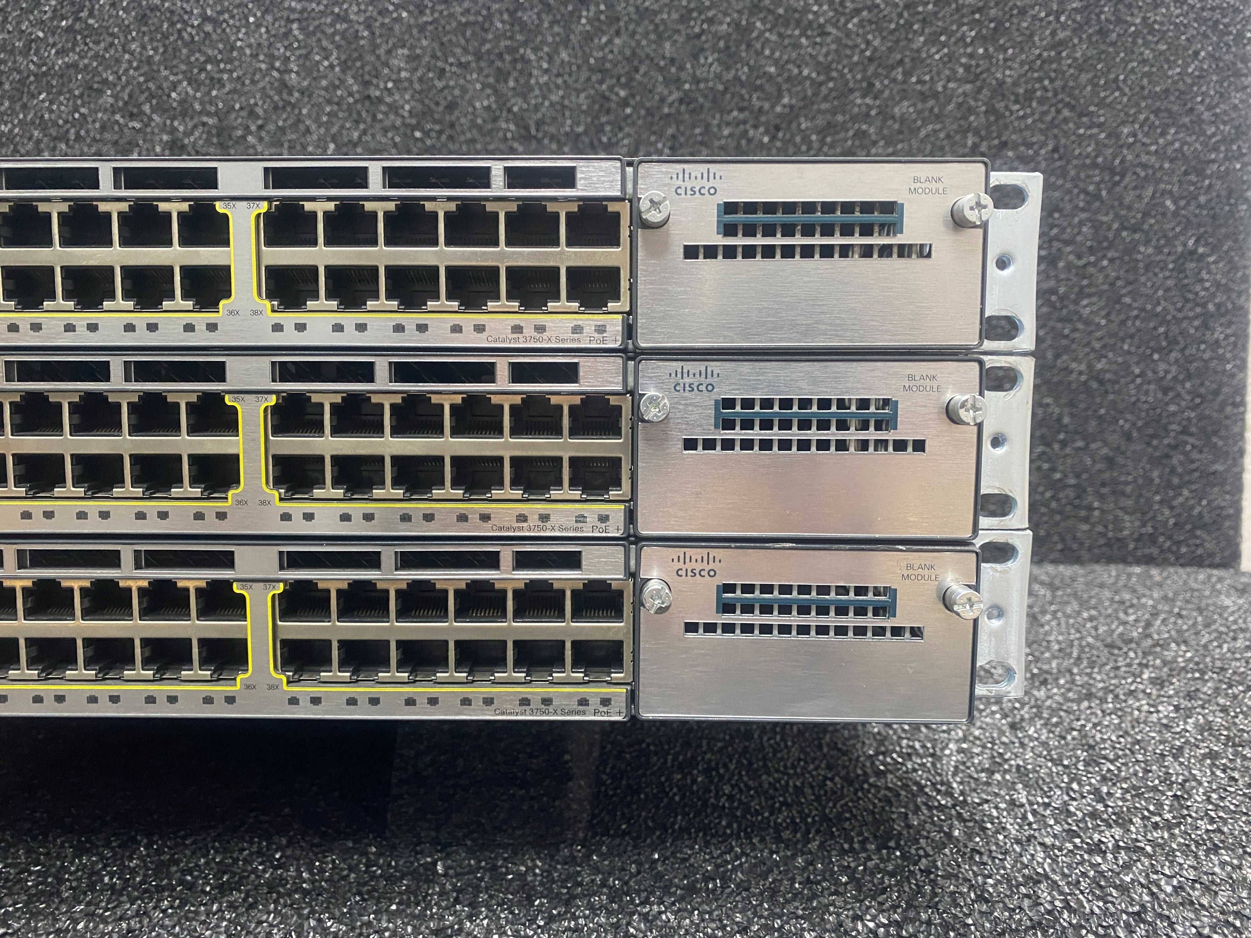 Гігабітний комутатор Cisco WS-C3750X-48P-S з PoE+ (435 Вт)