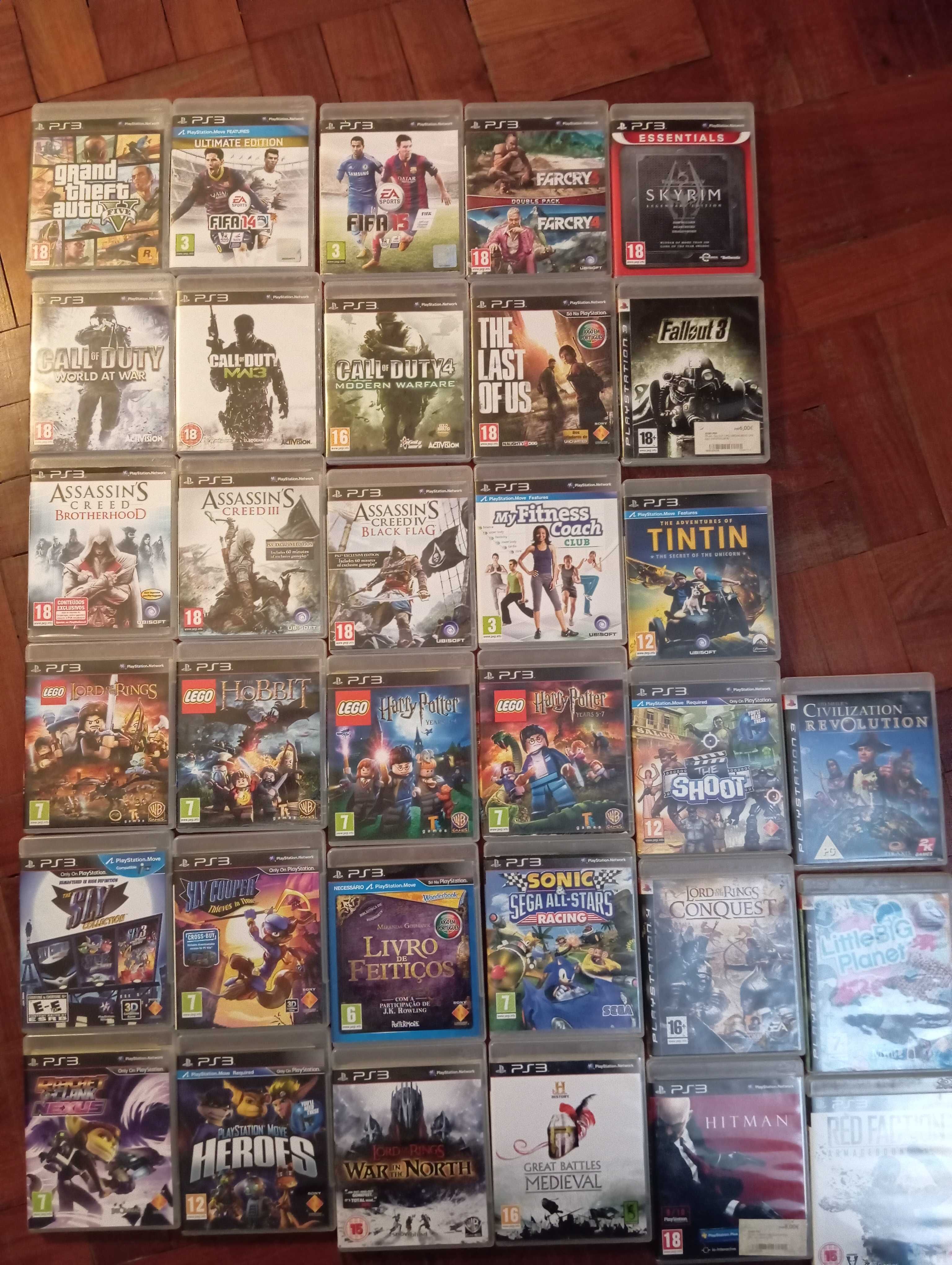 Jogos PS3 - Vendidos individualmente (Preço indicativo da média)