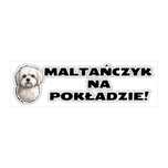 Naklejka na samochód z psem MALTAŃCZYK NA POKŁADZIE