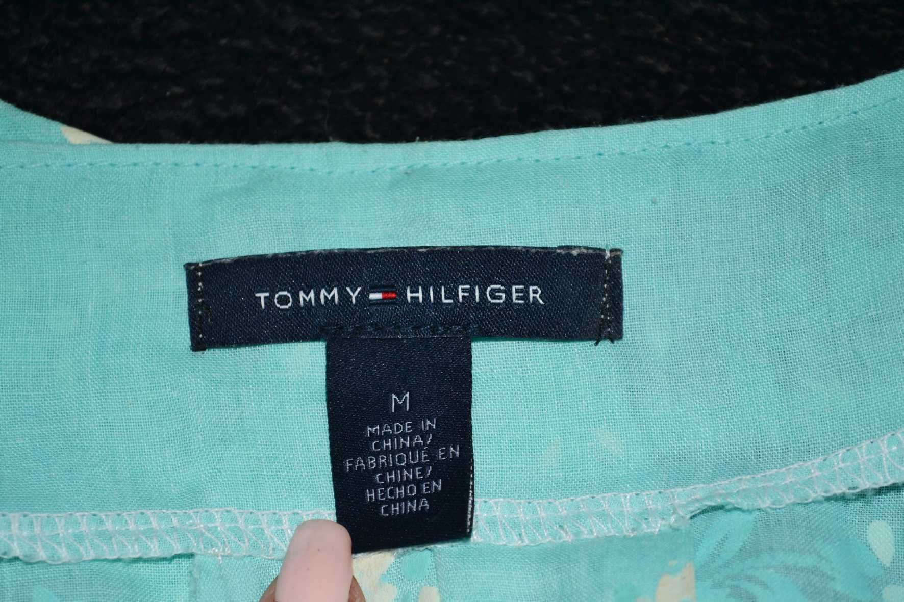 Салатовое, мятное платье с рюшкой Tommy Hilfiger