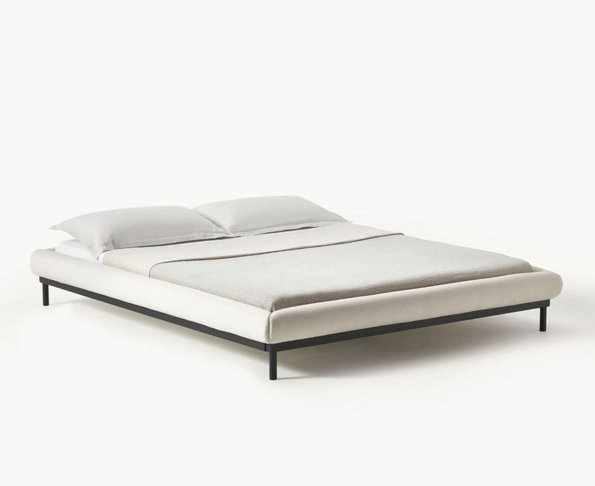 Łóżko tapicerowane bez zagłówka Meya + stelaż (160x200)