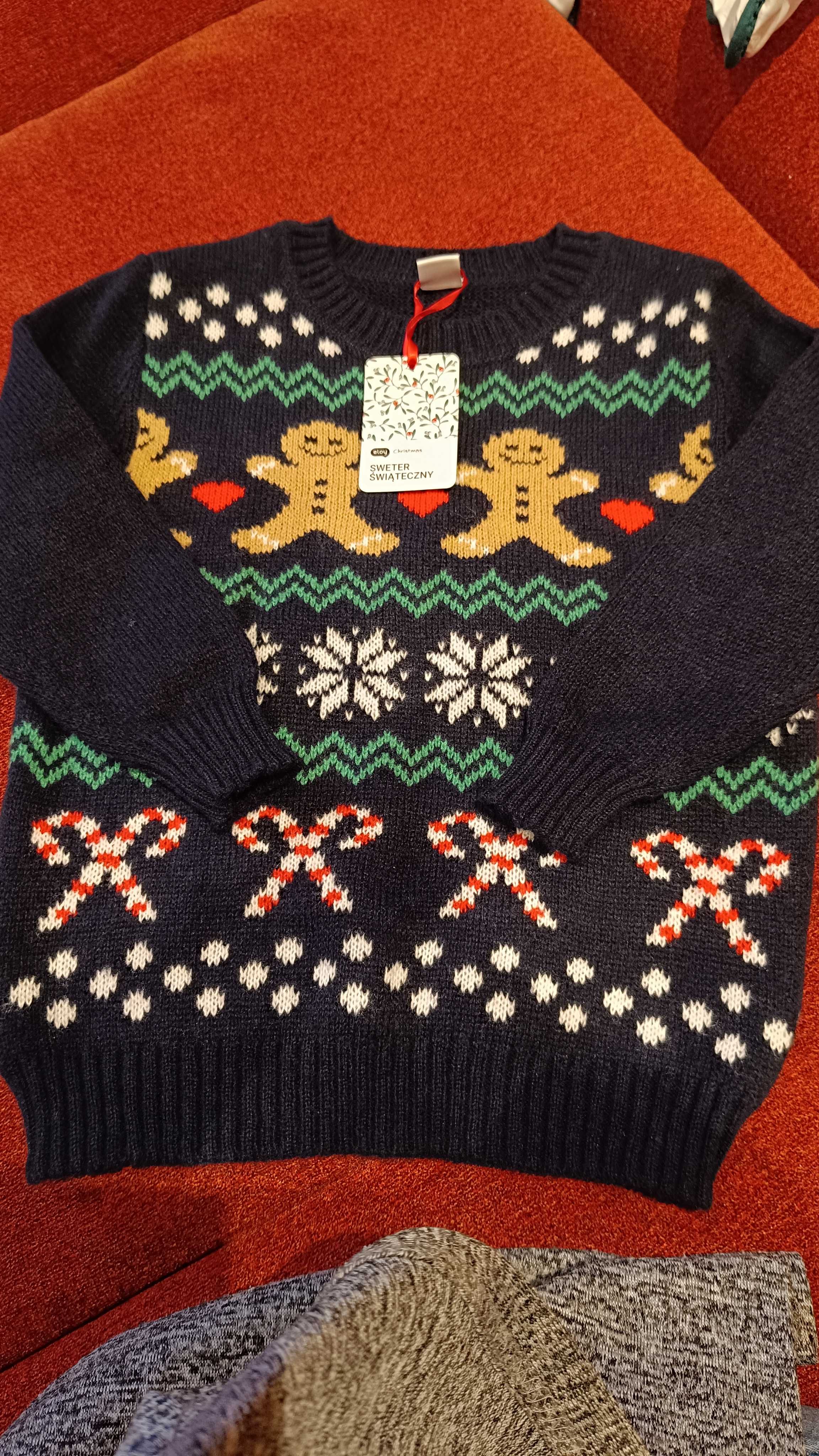 Nowy Sweterek sweter świąteczny zimowy