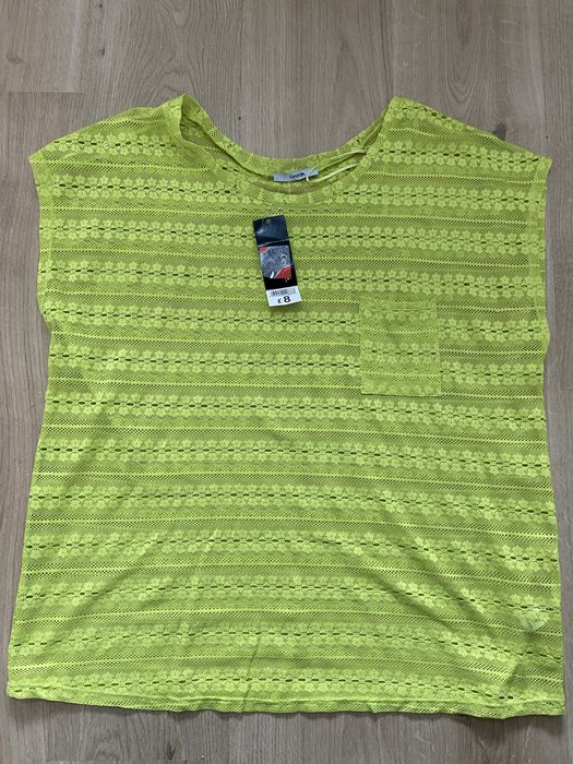 George 48 4XL zielona  limonka bluzka ażurowa narzutka nowa z metką