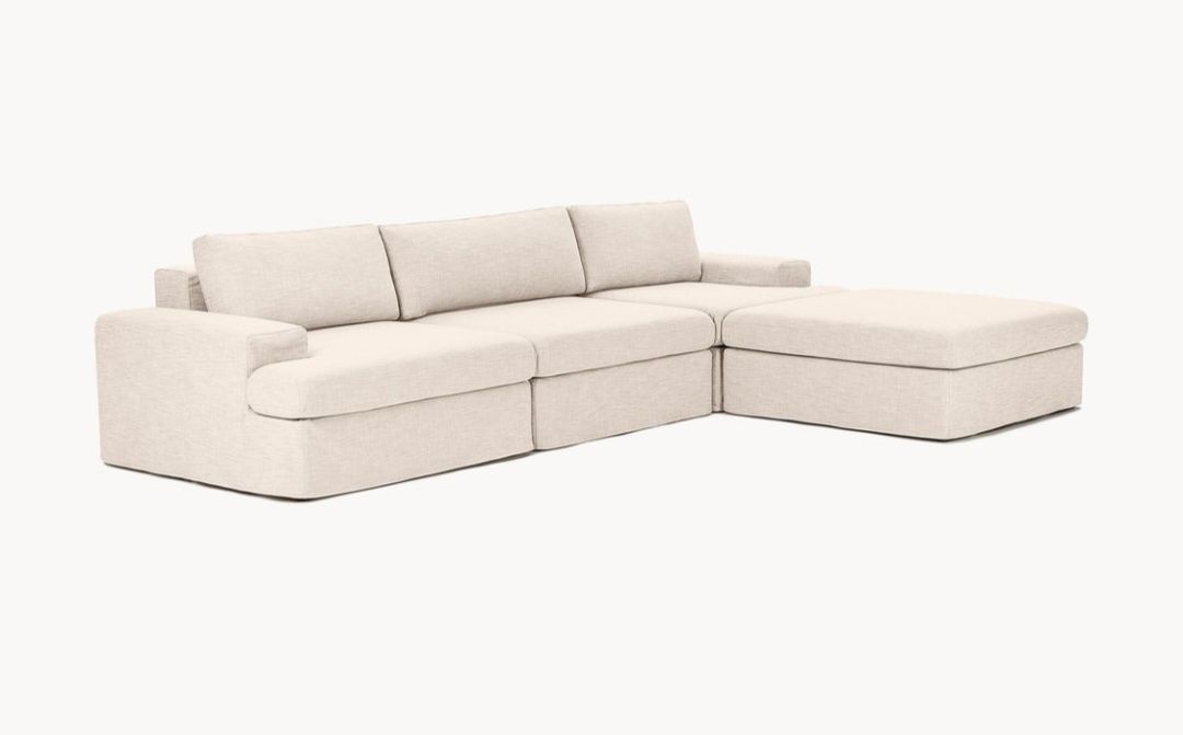 Sofa modułowa z pufem Russell 4-osobowa Westwing Collection