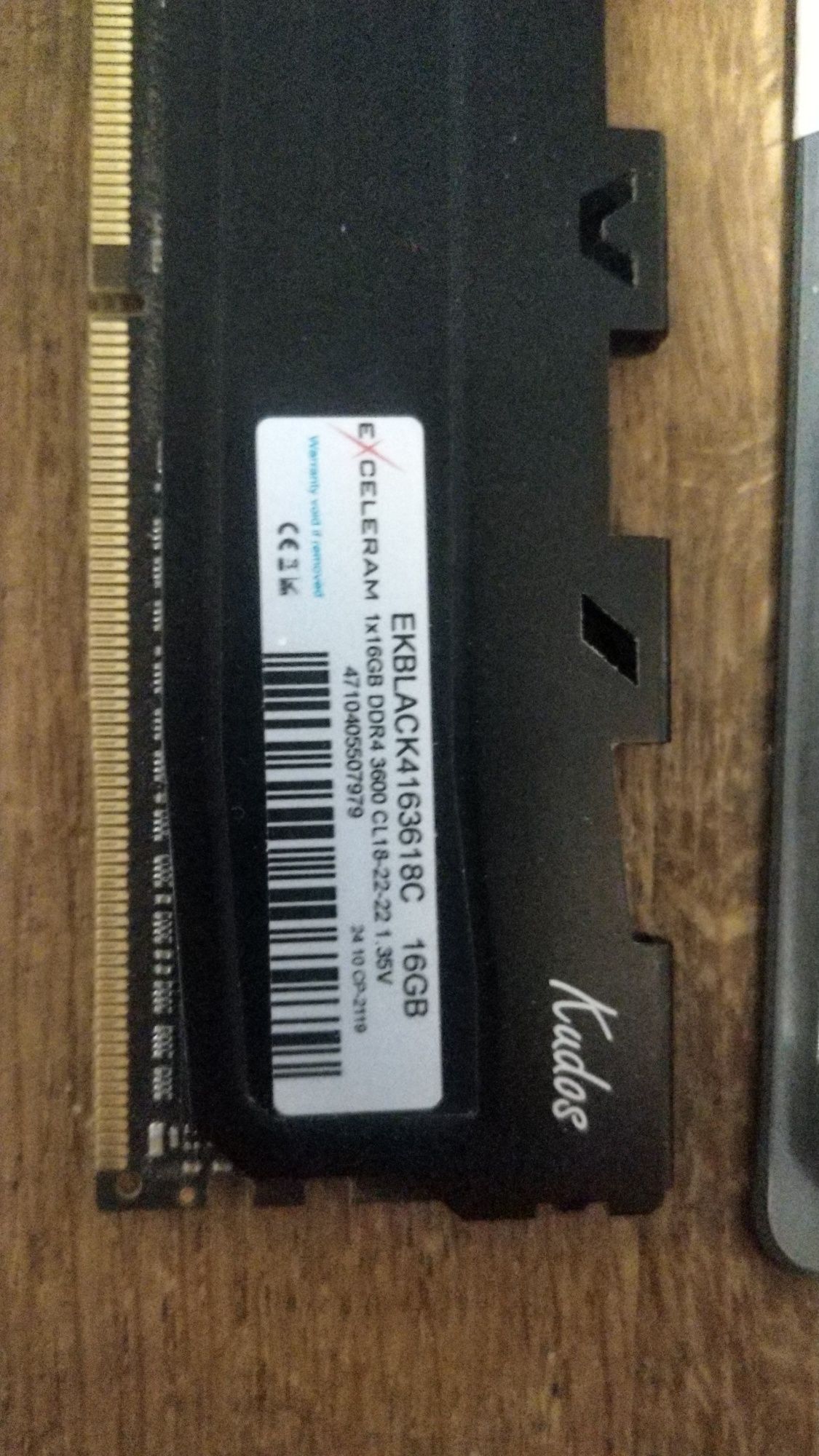 Пам'ять для настільних комп'ютерів Exceleram 16 GB DDR4 3600 MHz Black