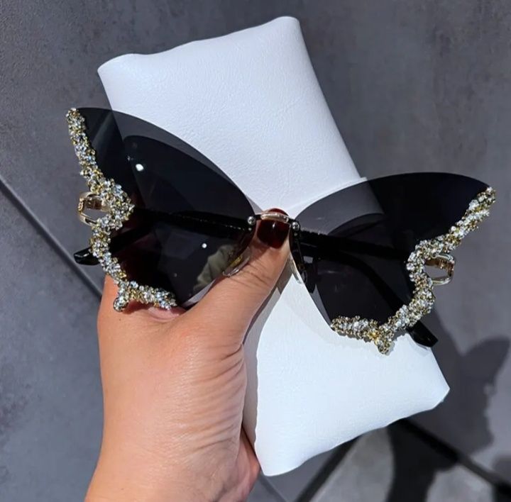 Okulary damskie przeciwsłoneczne w kształcie motyla