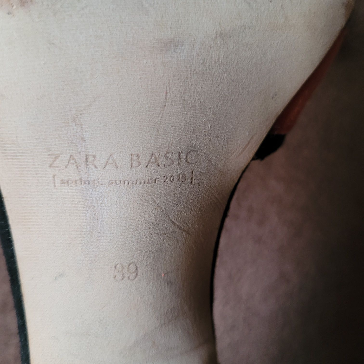 Buty sandałki ZARA r 39 wys szpilki 8 cm odcienie pomarańczu używane