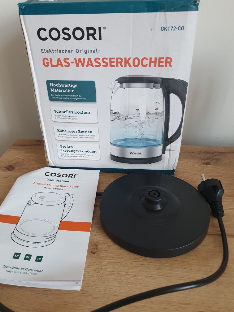 Czajnik elektryczny szklany Cosori 1,7 l, 2200W