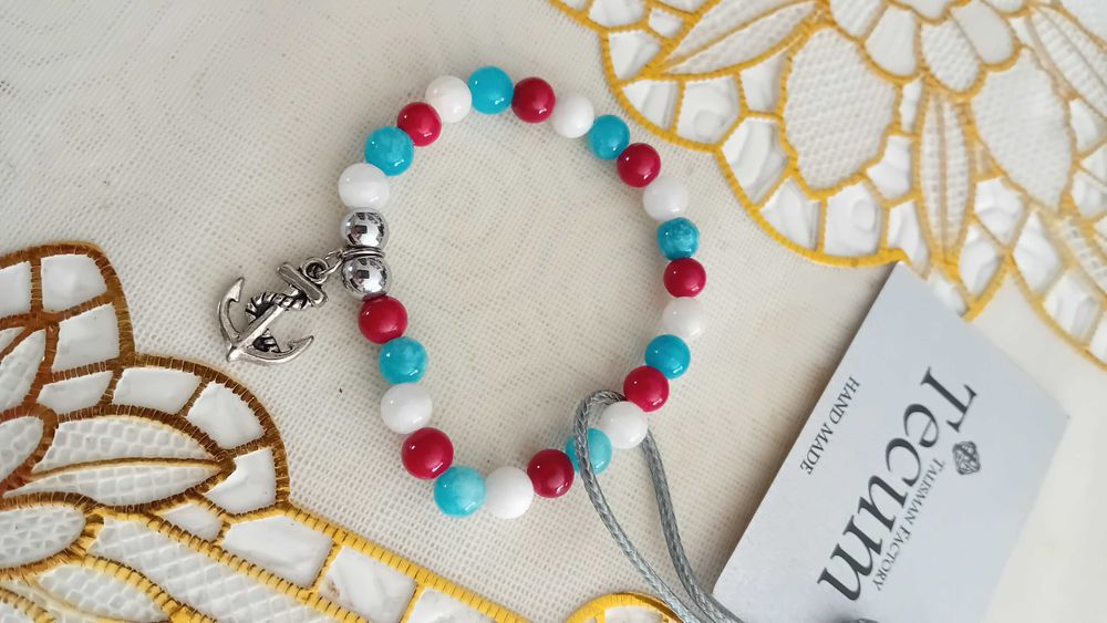 Bransoletka Tecum z zawieszką kotwicą dla dziewczynki