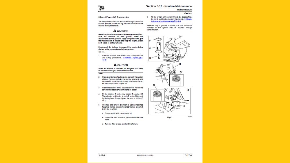 Instrukcja napraw JCB 225, 225T, 260, 260T, 280, 300, 300T, 320T, 330