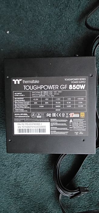 Zasilacz Thermaltake 850w 80 Plus Gold