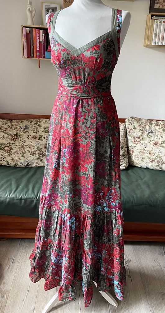 Sukienka boho Ted Baker r 2 czyli 38 kwiaty maxi