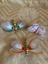 Декоративная бабочка стрекоза на магнитах прищепках