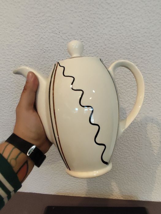 Dzbanek fajans koło new look vintage retro prl vintage