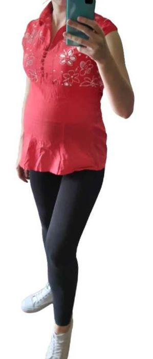 Bluzka koszula ciążowa S/36 wiązanie i ściągacz zapinana #758