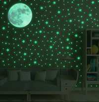 Conjunto 100 Estrelas fluoscente à noite para quarto de criança