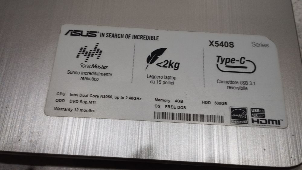 Laptop ASUS X540S