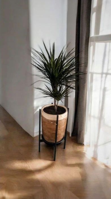 Dwustronny Kwietnik loftowy stojak na kwiaty czarny metalowy 60cm LOFT