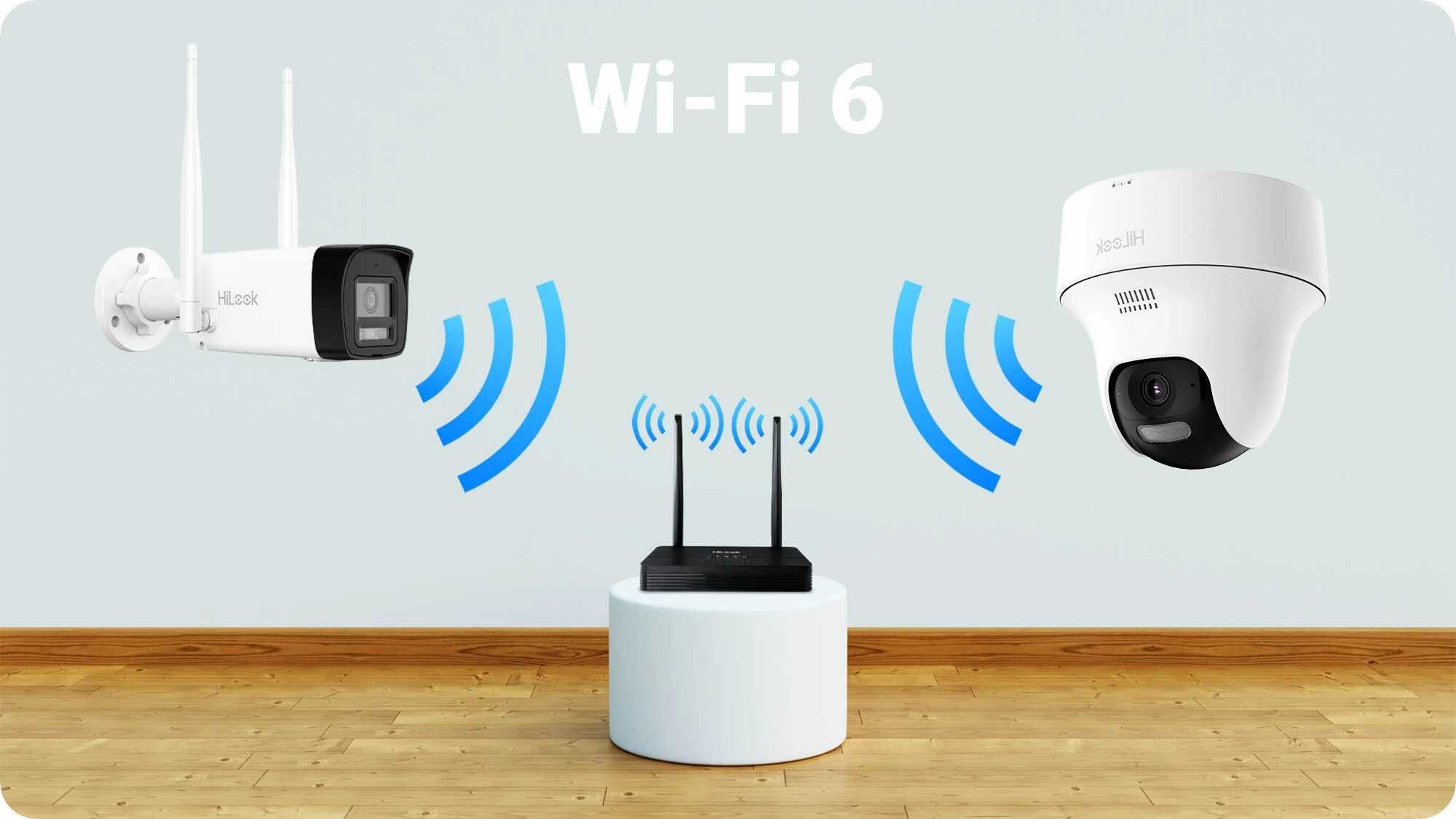 Zestaw kamer ip WiFi 4MPx HiLook tuba+kopulka obrotowa i rejestrator