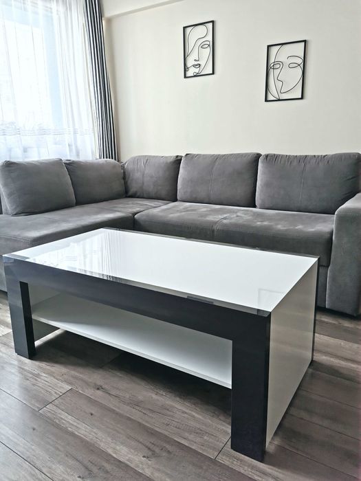 Nowoczesny zestaw IMPERIA – stół rozkładany + stolik kawowy