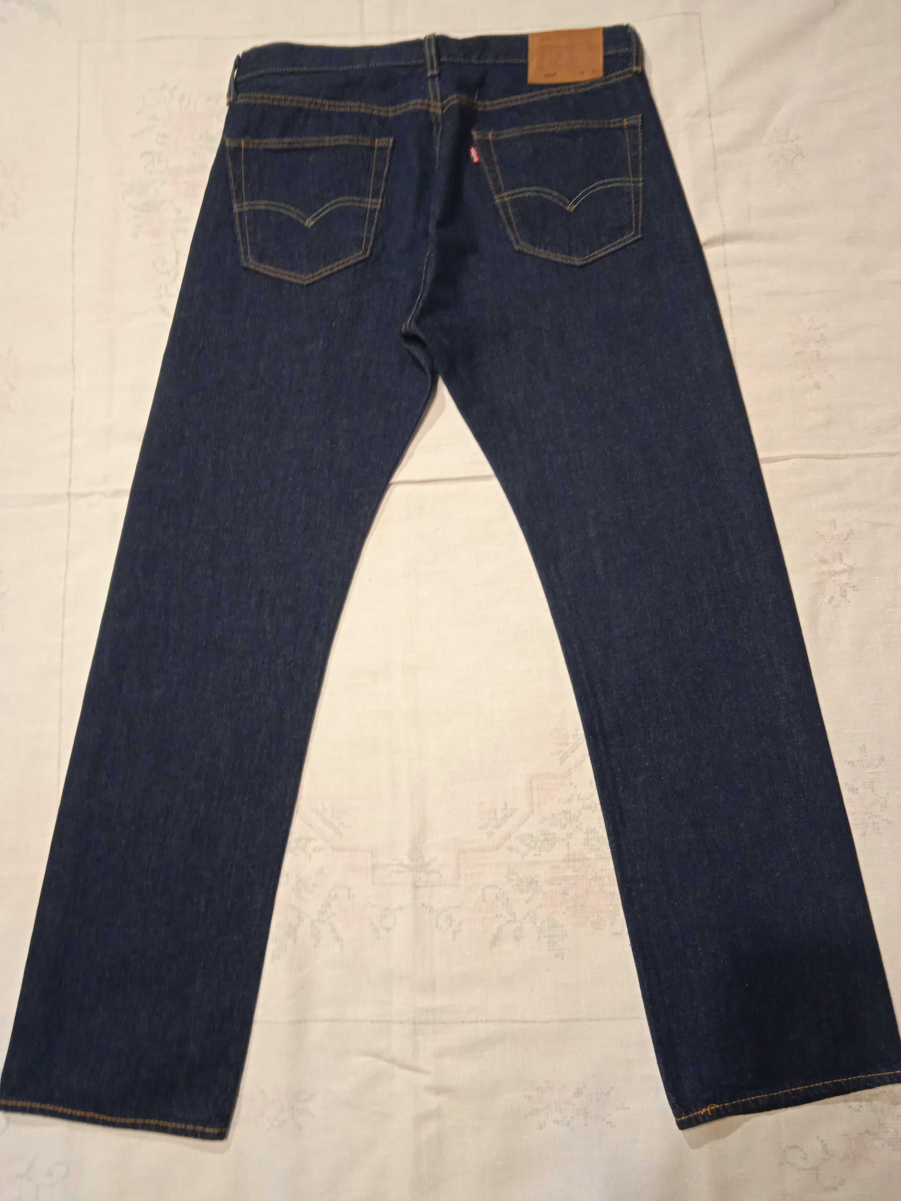 Levis 501 Premium Nowe granatowe spodnie jeansy W34 L32