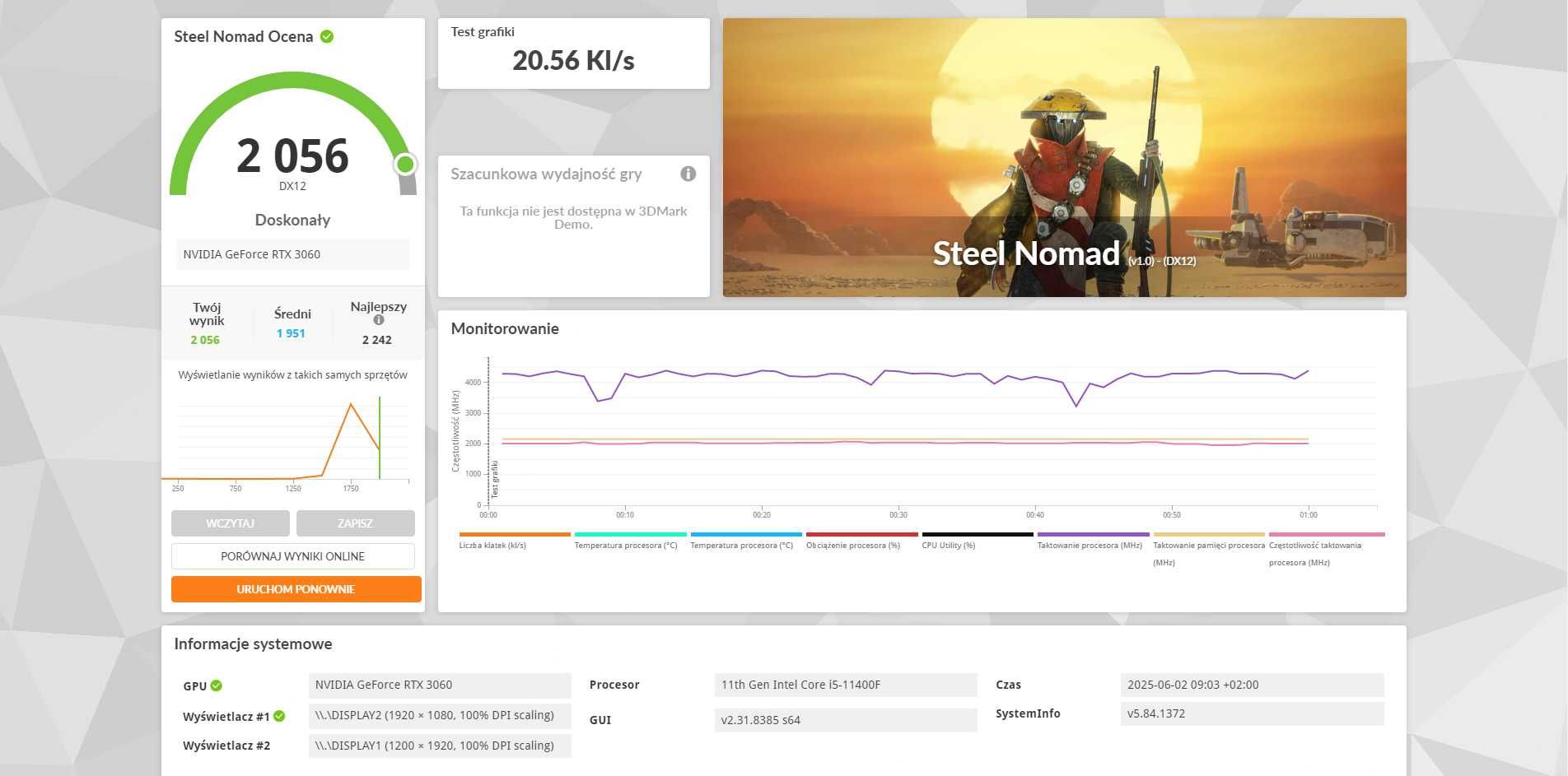komputer Gamingowy rtx 3060+intel i5 11400f
