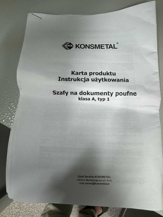 Szafa metalowa 5 półek Klasa A
