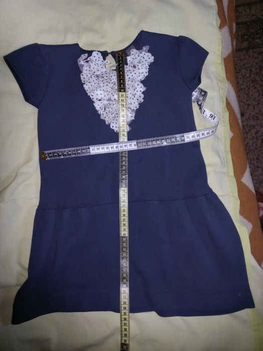 Платье нарядное тёмно-синего цвета Zara Kids, на 7-8 лет, 128 см