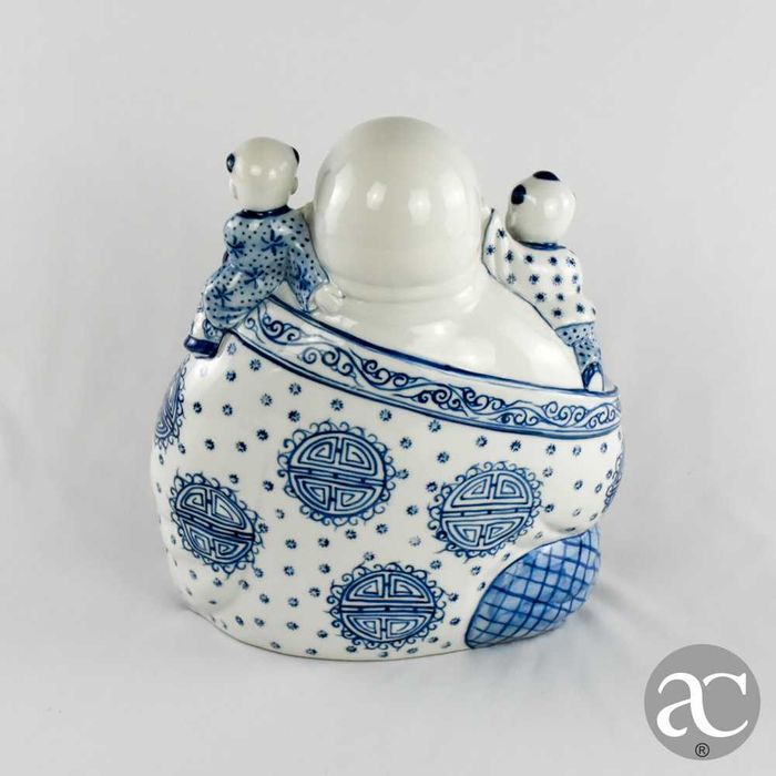 Figura de Buda com 5 crianças em porcelana da China, século XX