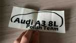 Naklejka na samochód audi a3 8l polisa team