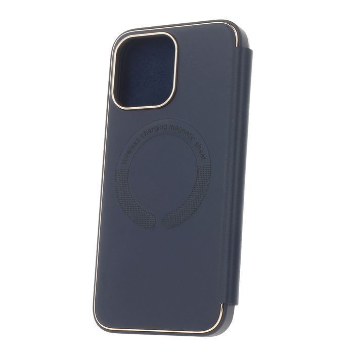 Etui Smart Gold Frame Mag Do Iphone 14 Plus 6,7" Granatowe