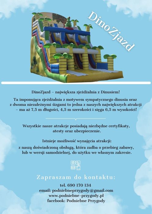Dmuchańce, dmuchaniec, zamek dmuchany , zjeżdżalnia dmuchana,  wynajem