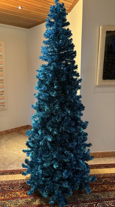 Arvore de Natal Slim Azul 210 cm Loja do Gato Preto