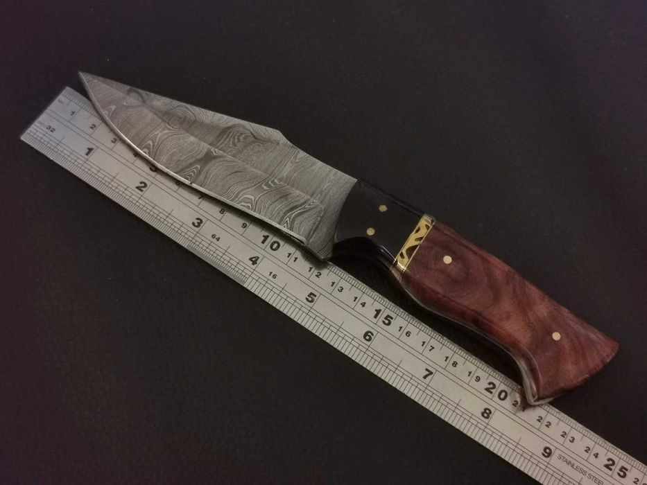 NÓŻ DAMAST myśliwski kuchenny stal damasceńska 23cm. ręcznie kuty