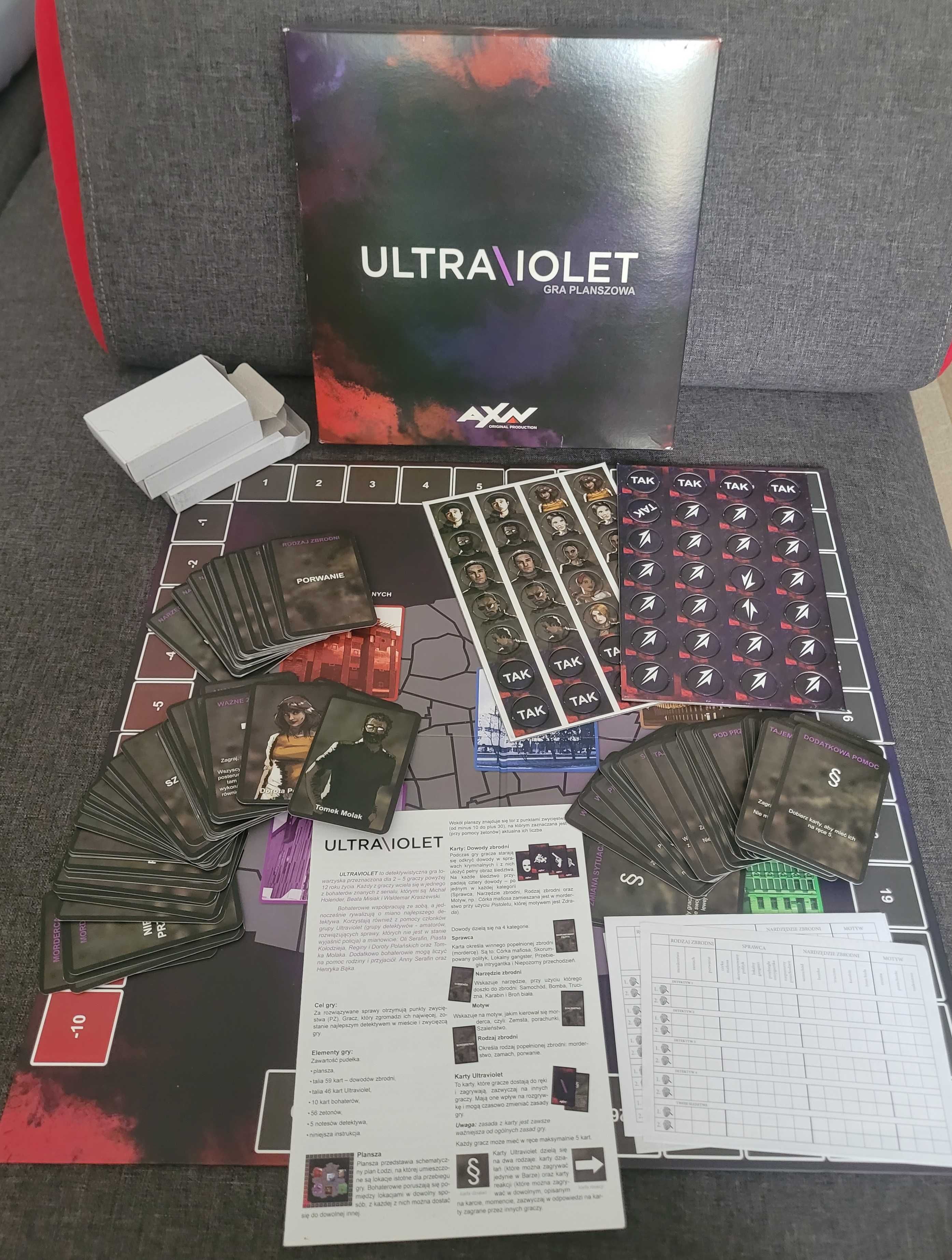 Gra planszowa Ultraviolet sygnowana logo stacji AXN limitowana wersja